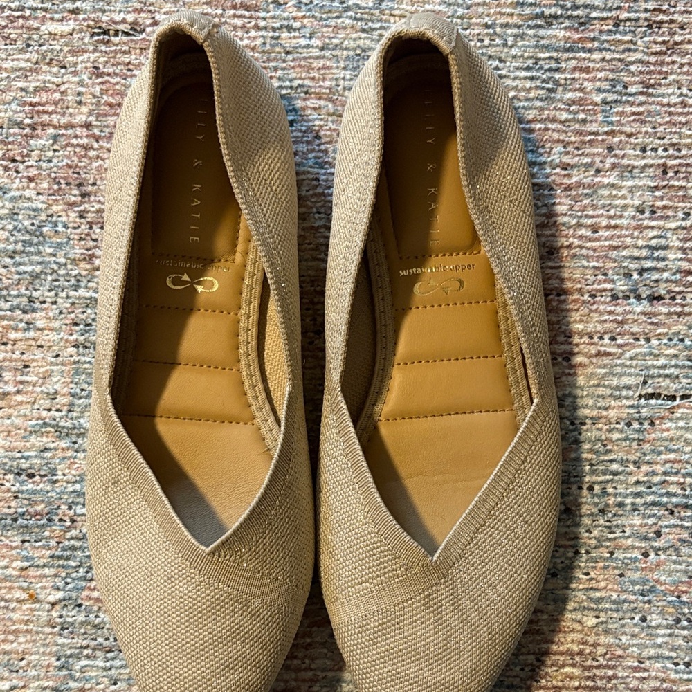 Kelly & Katie Textured Beige Flats